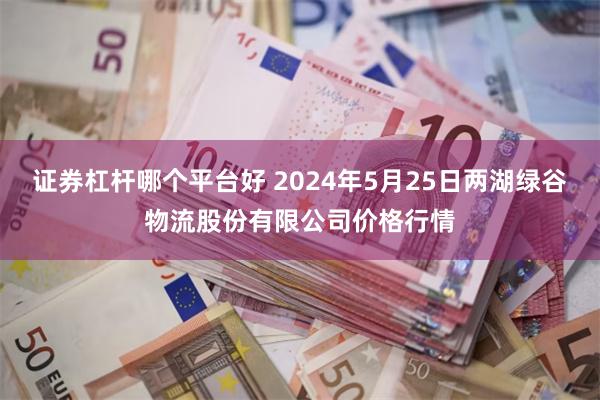 证券杠杆哪个平台好 2024年5月25日两湖绿谷物流股份有限公司价格行情