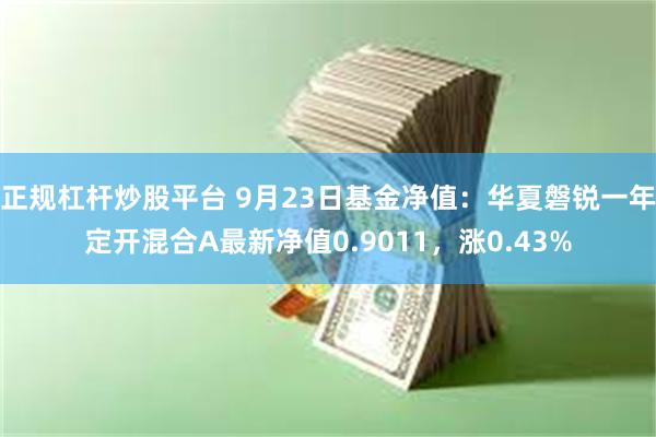 正规杠杆炒股平台 9月23日基金净值：华夏磐锐一年定开混合A最新净值0.9011，涨0.43%