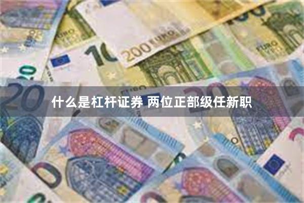 什么是杠杆证券 两位正部级任新职